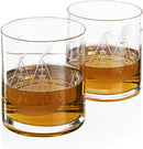 Whiskey Ship in a Barrel Decanter With Ship, 2-10 oz Glasses