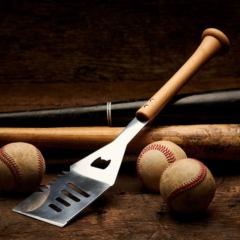 Stainless Steel Slider Spatula With Baseball Bat Handle Professional Grade Grill Tool, installed in a room