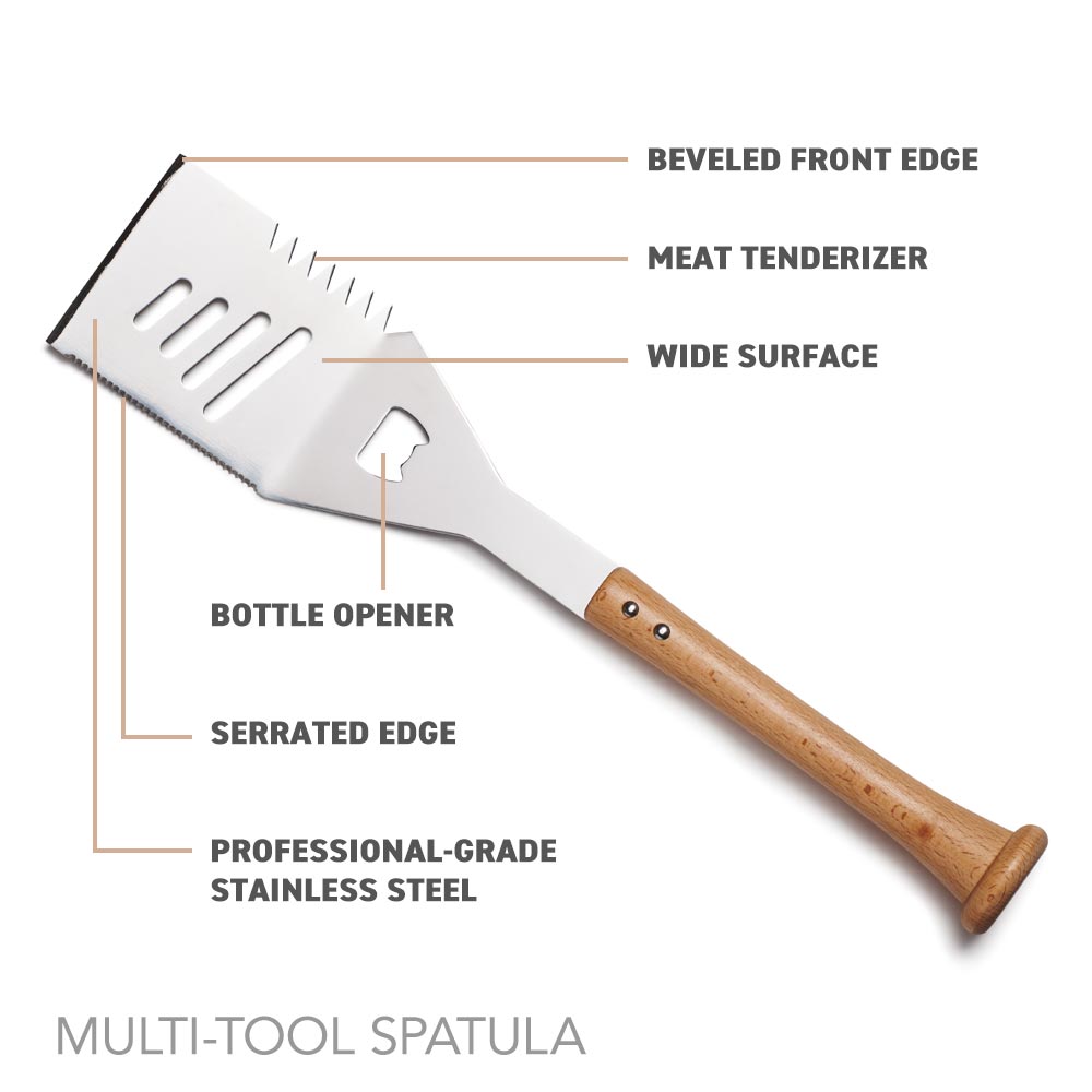 Stainless Steel Slider Spatula With Baseball Bat Handle Professional Grade Grill Tool, photo 3 of 7