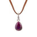 Basic Purple Turquoise and Sterling Silver Pendant Necklace