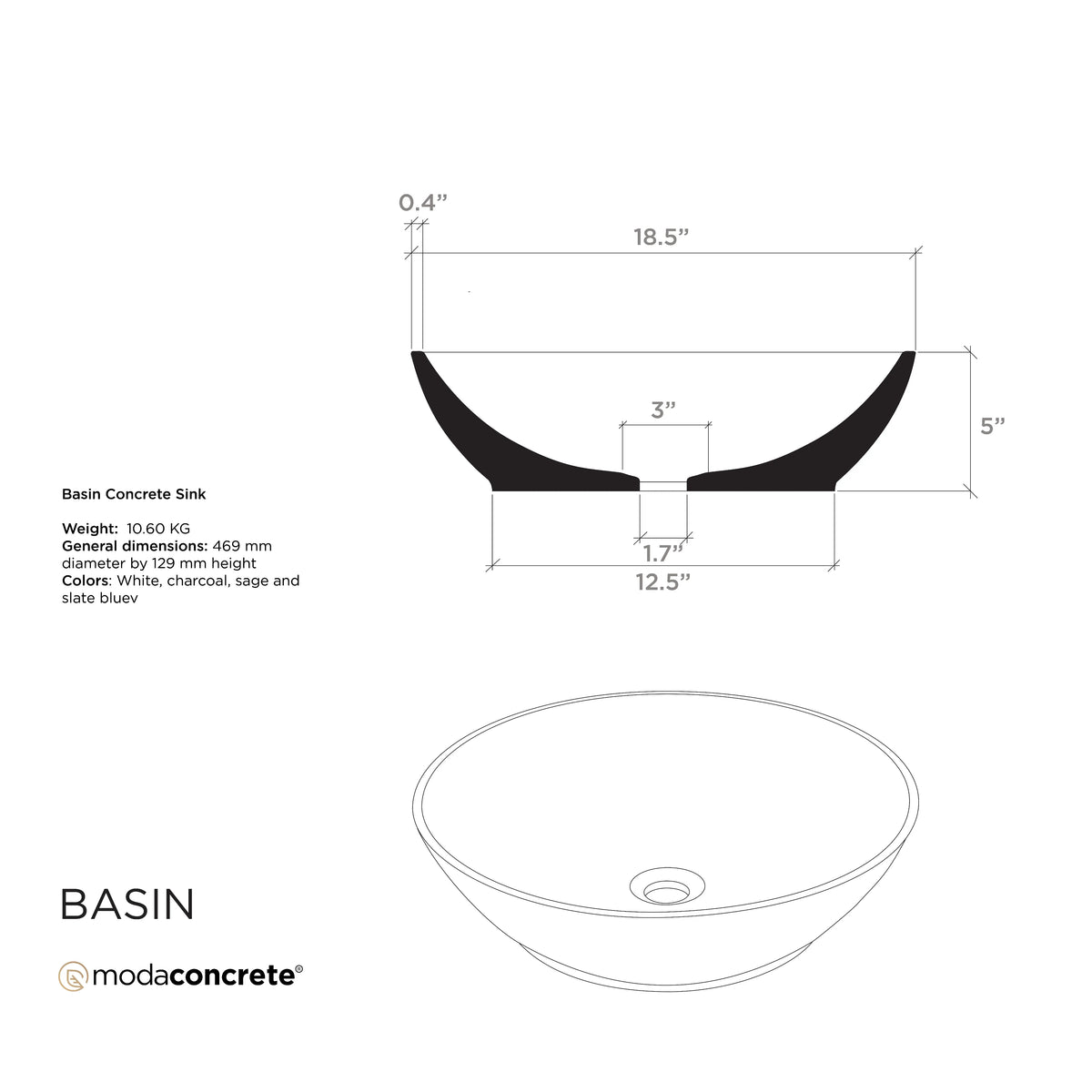 Basin Concrete Sink, photo 10 of 11