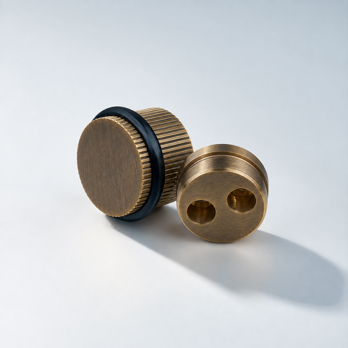 Bastion - Linear Knurled Solid Brass Door Stops, photo 10 of 11