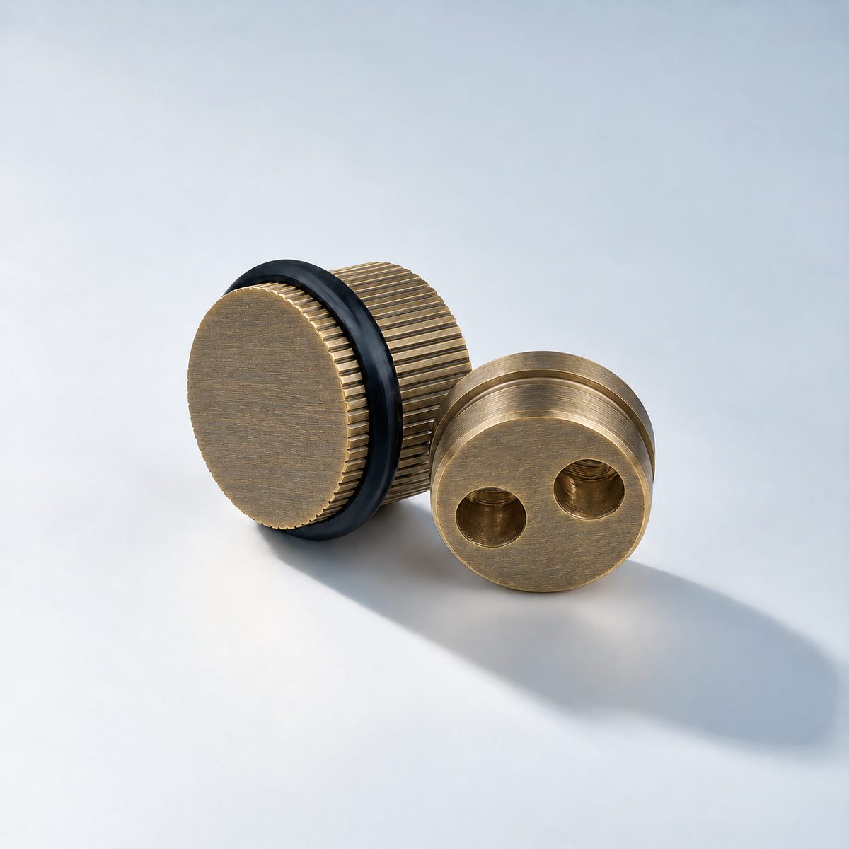 Bastion - Linear Knurled Solid Brass Door Stops, photo 11 of 11