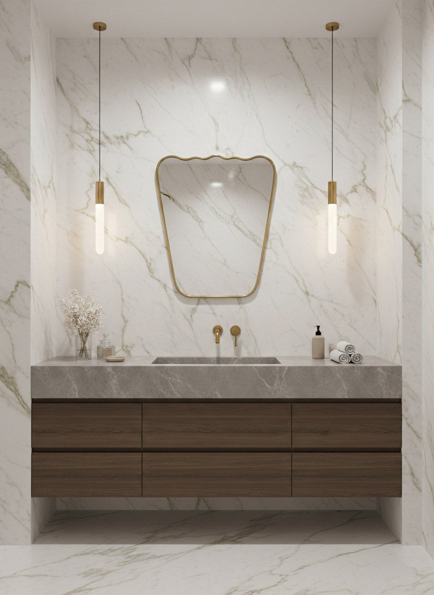 Italian Wavy Brass Mirror