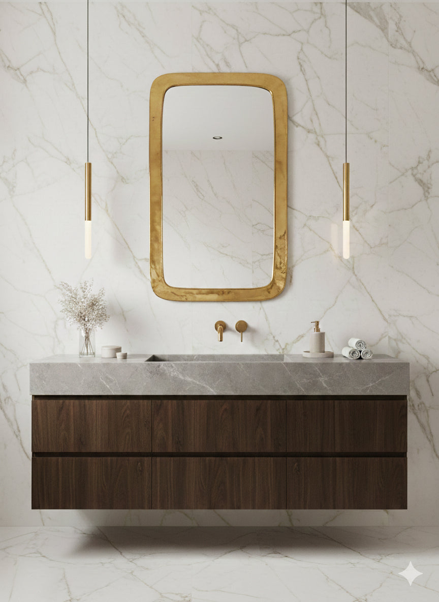 Handmade Rectangle Mirrors - Gold Brass Frame Mirror, photo 2 of 15