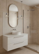 Silver Frame Capsule Mirror - Brass Wall Mirror