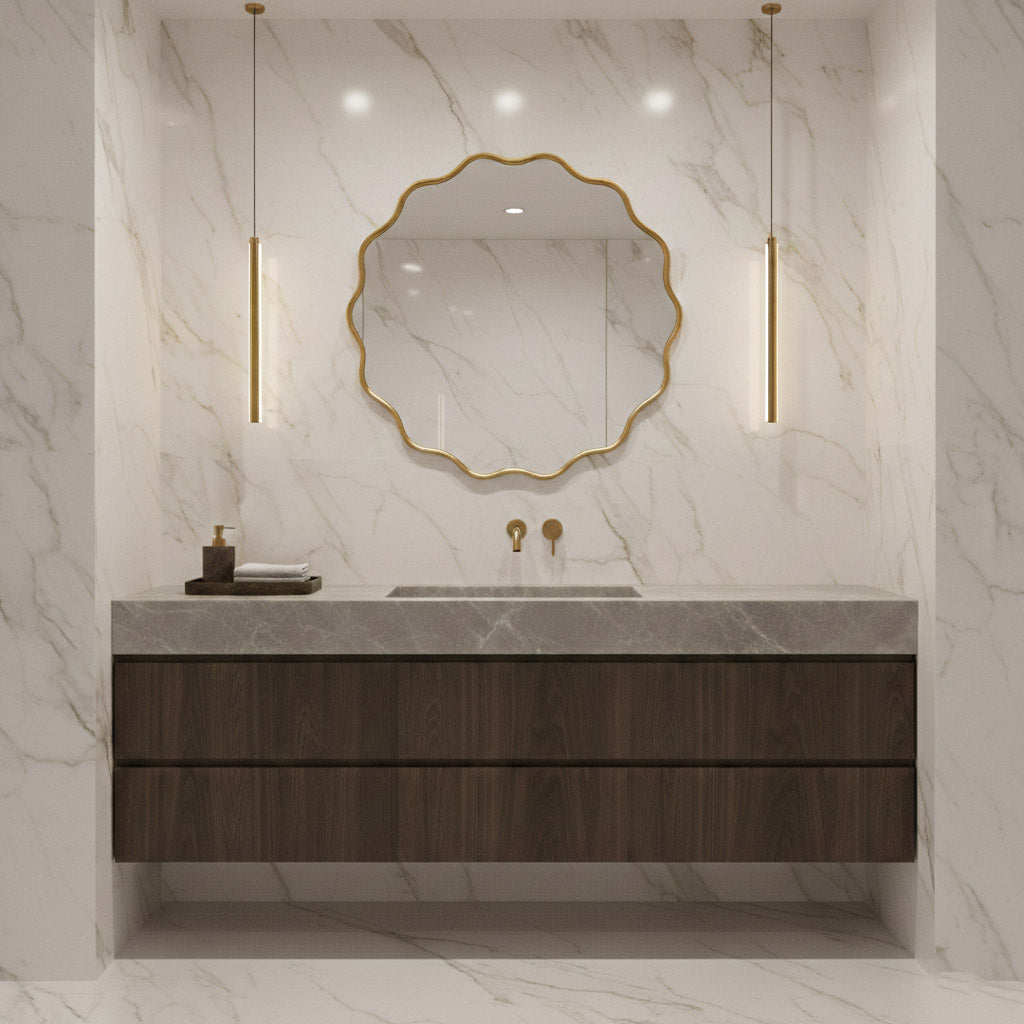 Round Wavy Mirrors - Brass Squiggly Mirror, photo 3 of 12