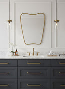 Italian Curved Antique Brass Mirror - Butterfly Irregular Aged Brass Mirror