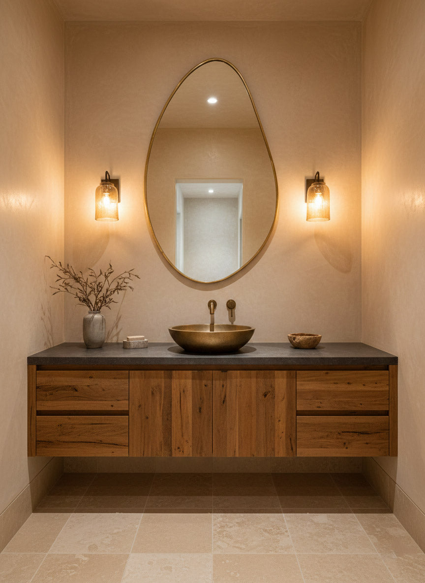 Asymmetrical Brass Mirror - Irregular Brass Frame Mirror, photo 3 of 13