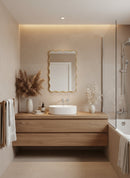 Wavy Mirror - Rectangular Antique Brass Mirror