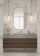 Oblong Antique Brass Mirror - Rectangular Wall Mirror