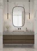Black Framed Mirror - Rectangular Brass Wall Mirror