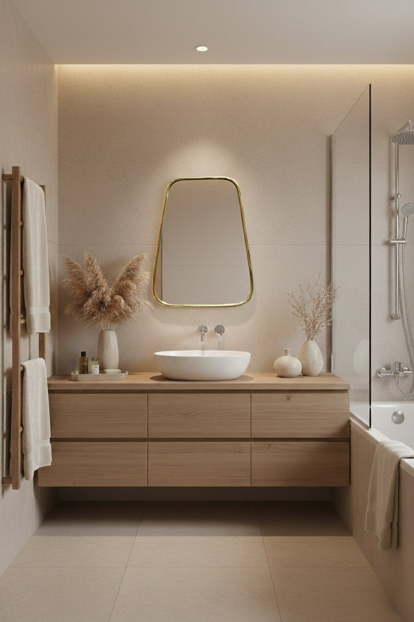 Gold Wall Mirror - Handmade triangle Mirror