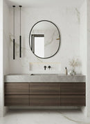 Black Brass Oval Mirror