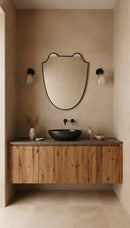 Black Brass Italian Shield Wall Mirror