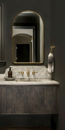 Arched Brass Mirror - Arch Unlacquered Brass Mirror