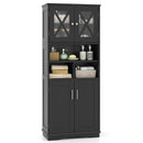 Tall Bathroom Cabinet Large Floor Storage Cabinet with Acrylic Doors and 3 Cubes by LJGDeals