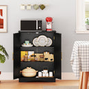 Bathroom Floor Storage Cabinet with 2 Doors and Adjustable Shelves