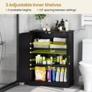 Bathroom Floor Storage Cabinet with 2 Doors and Adjustable Shelves