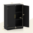 Bathroom Floor Storage Cabinet with 2 Doors and Adjustable Shelves