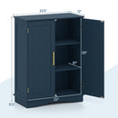 Bathroom Floor Storage Cabinet with 2 Doors and Adjustable Shelves