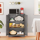 Bathroom Floor Storage Cabinet with 2 Doors and Adjustable Shelves