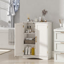 Bathroom Floor Storage Cabinet with 2 Doors and Adjustable Shelves