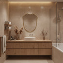 Shield Gold Brass Frame Wall Mirror