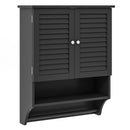 2-Doors Bathroom Wall-Mounted Medicine Cabinet with Towel Bar-Brown by DirectDeals