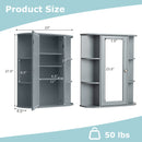 Bathroom Single Door Shelves Wall Mount Cabinet with Mirror-Gray by DirectDeals
