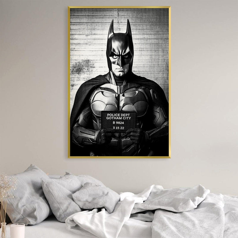 Batman Mugshot Black Canvas