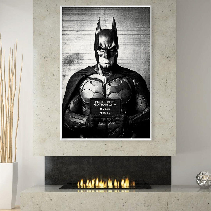 Batman Mugshot Black Canvas