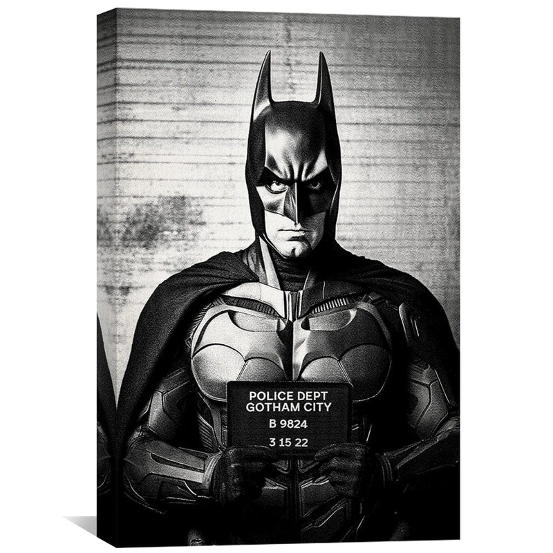 Batman Mugshot Black Canvas