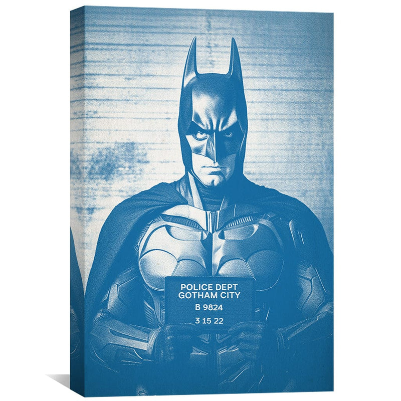 Batman Mugshot Blue Canvas