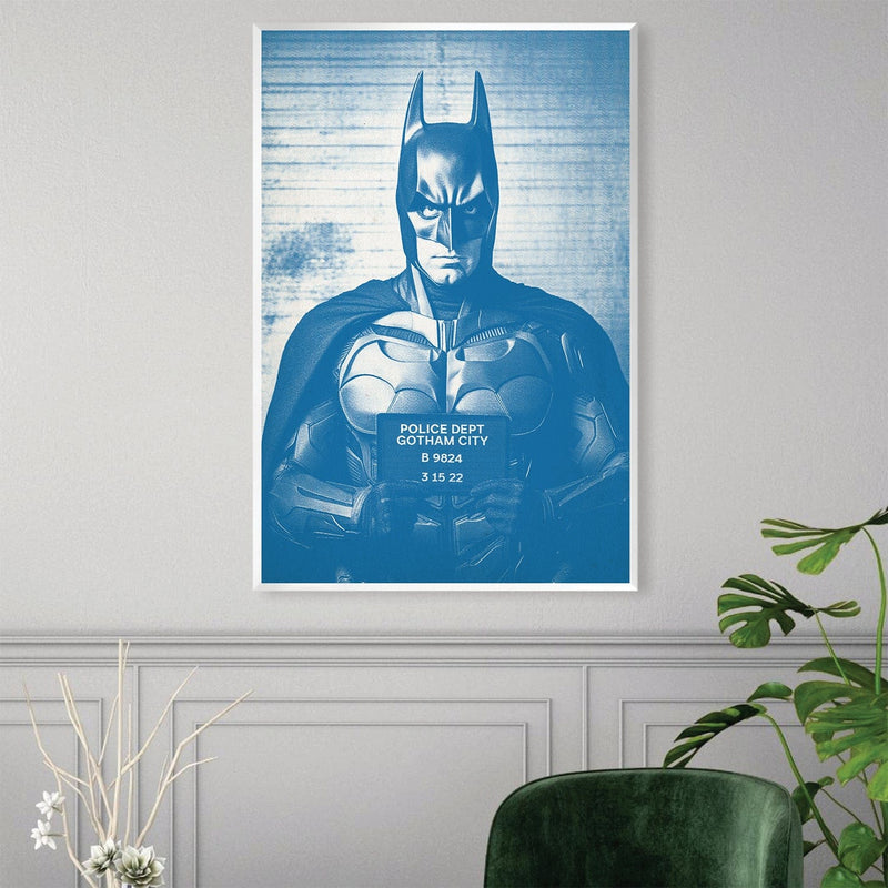 Batman Mugshot Blue Canvas