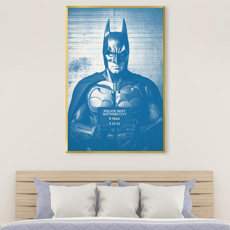 Batman Mugshot Blue Canvas