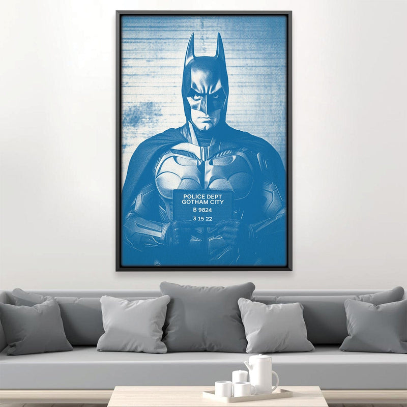 Batman Mugshot Blue Canvas