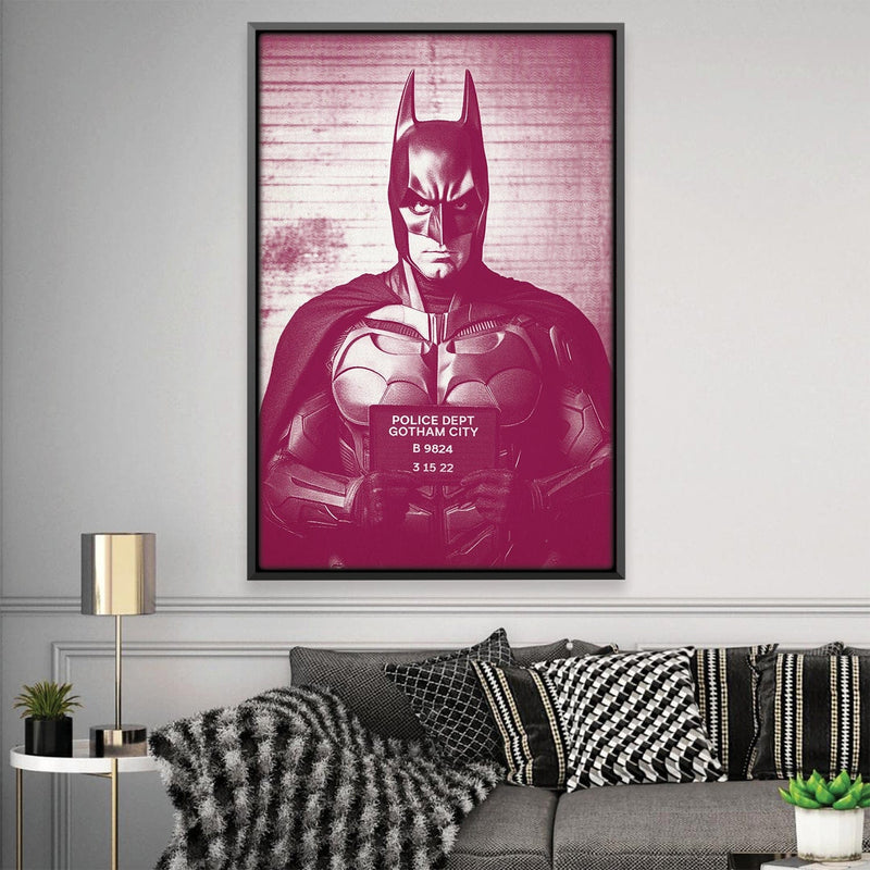 Batman Mugshot Magenta Canvas