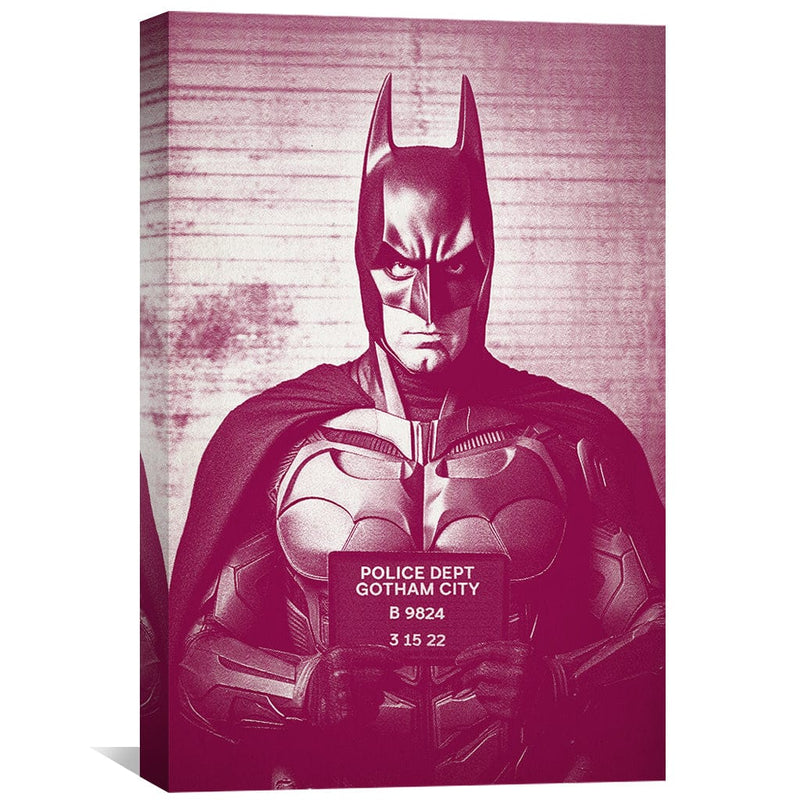 Batman Mugshot Magenta Canvas