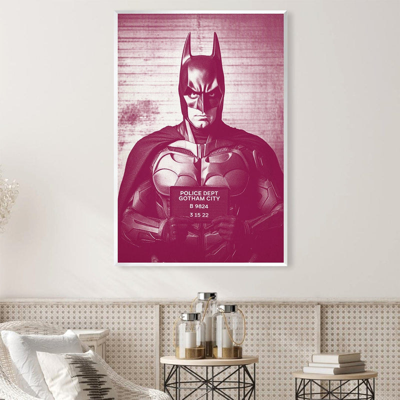 Batman Mugshot Magenta Canvas