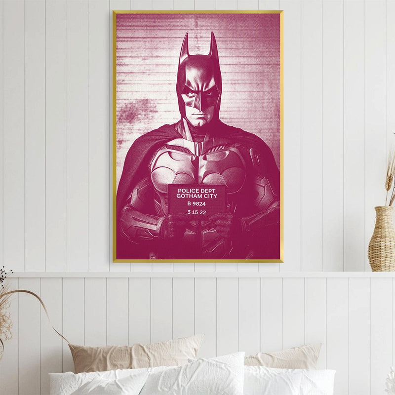 Batman Mugshot Magenta Canvas