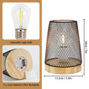 Set of 2-7"H Metal Mesh Table Lamp (with Wooden Base) by JHY DESIGN