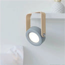 Minimalist white & wood led wall sconce lantern bedroom light