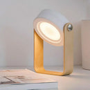 Minimalist white & wood led wall sconce lantern bedroom light