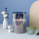 8"High 3-Wick Glass Flameless Candles( Large Gray) by JHY DESIGN