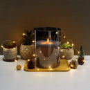 8"High 3-Wick Glass Flameless Candles( Large Gray) by JHY DESIGN