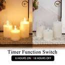 Glass Wax Flameless Effect LED Candles ( Set of 3 )
