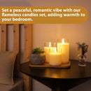 Glass Wax Flameless Effect LED Candles ( Set of 3 )