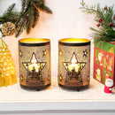 6.5" H Etched Metal Table Lamp Christmas Battery Operated Lamp