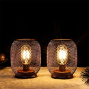 Set of 2 Tall Battery Powered Outdoor Table Lamp